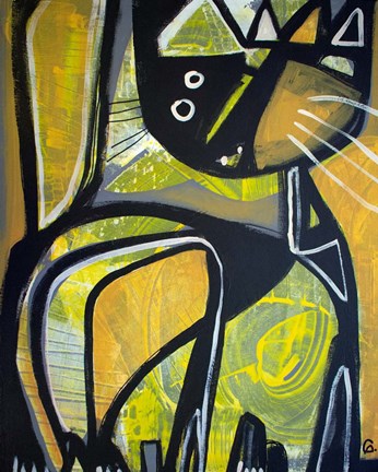 Framed One Yellow Cat Print