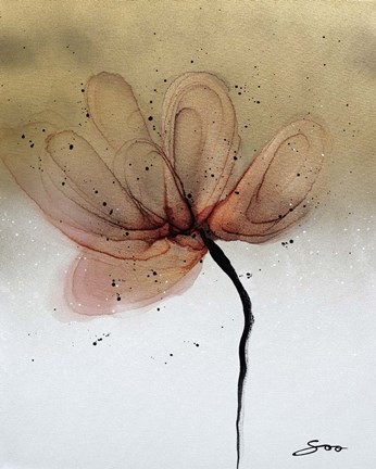 Framed Gold Flower Print