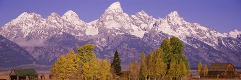 Framed Snowcapped Teton Range, Wyoming Print