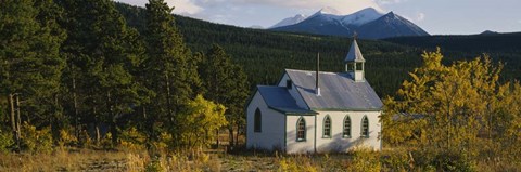 Framed Church in a forest, Yukon, Canada Print