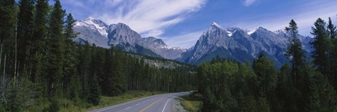 Framed Two lane highway passing through a landscape, Alberta Print