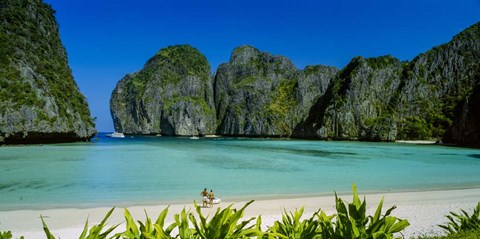 Framed Couple standing on the beach, Thailand Print
