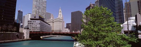 Framed Wabash Ave Bridge over Chicago River Chicago Print