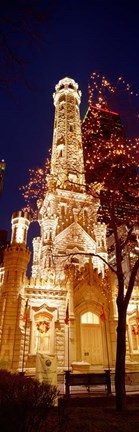 Framed Low angle view of a tower, Old Water Tower, Chicago Print