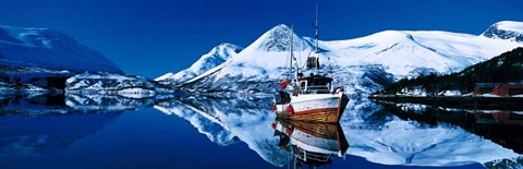 Framed Fishing Boat Morsvikfjord Norway Print