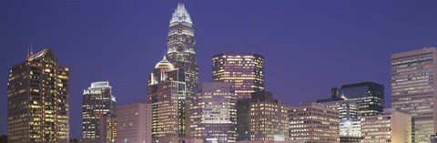 Framed Buildings in a city, Charlotte, North Carolina Print