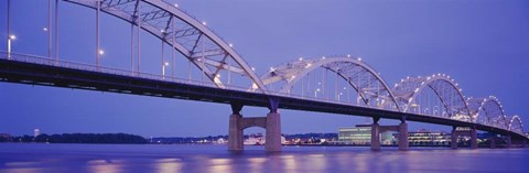 Framed Bridge over a river, Centennial Bridge, Davenport, Iowa Print
