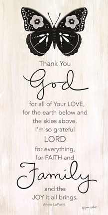 Framed Thank You God Print