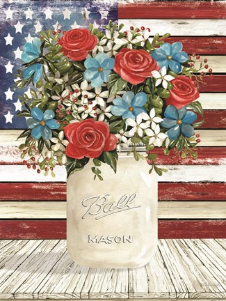 Framed Patriotic Blooms Print