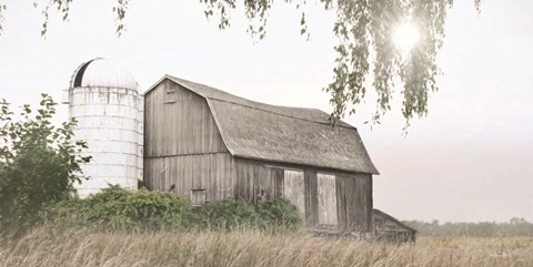 Framed Foggy Watkins Glen Farm Print