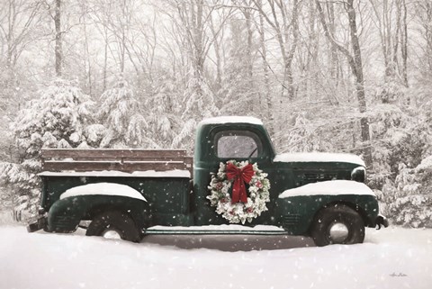 Framed Holiday Vintage Truck Print