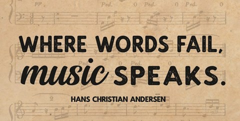 Framed Where Words Fail, Music Speaks Print