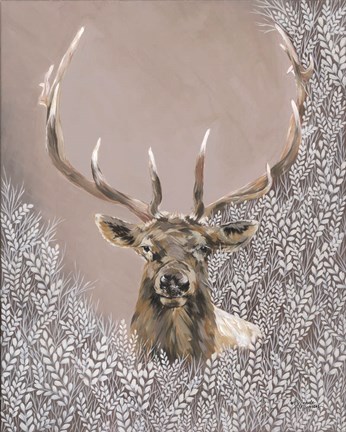 Framed Evander the Winter Elk Print