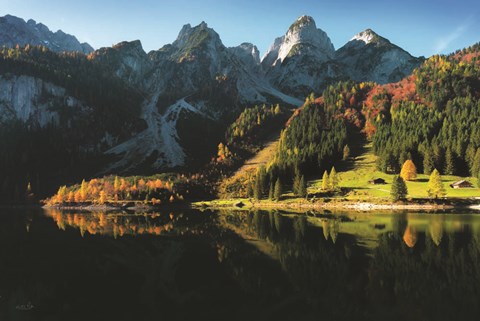 Framed Alps Reflected Print