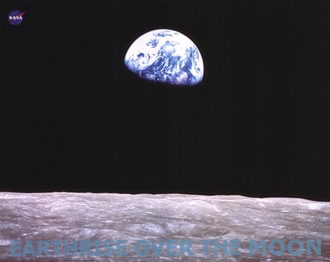 Framed Earthrise Over the Moon Print