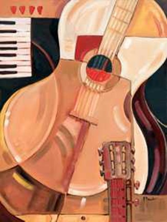 Framed Abstract Guitar Print
