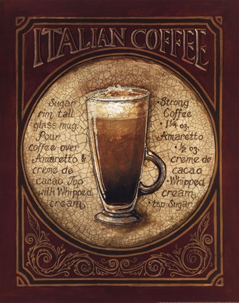 Framed Italian Coffee Print