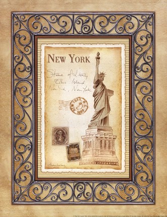 Framed New York Postcard Print