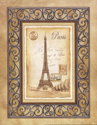 Framed Paris Postcard Print