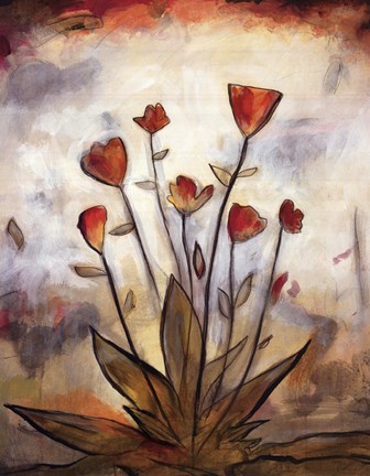 Framed Poppy Garden I Print