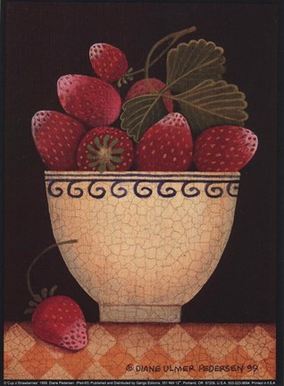 Framed Cup O'Strawberries Print