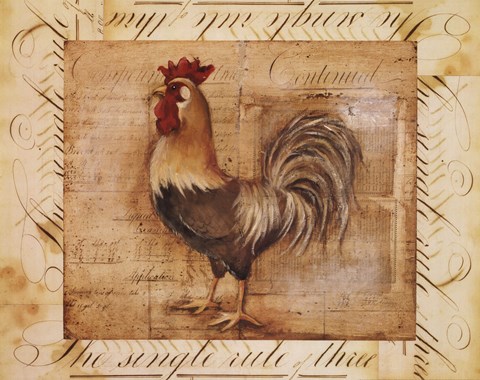 Framed Rustic Farmhouse Rooster II Print