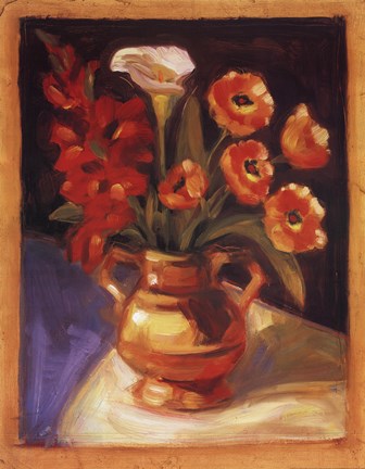 Framed Poppy  Calla Lily Print