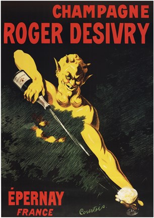 Framed Champagne Roger Desivry Print