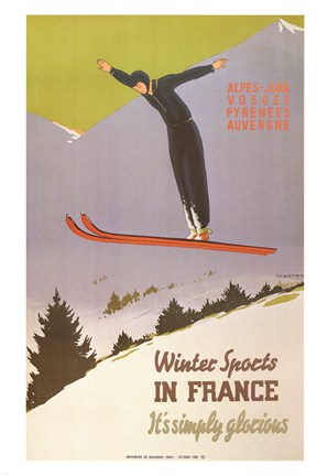 Framed Winter Sports in France Print