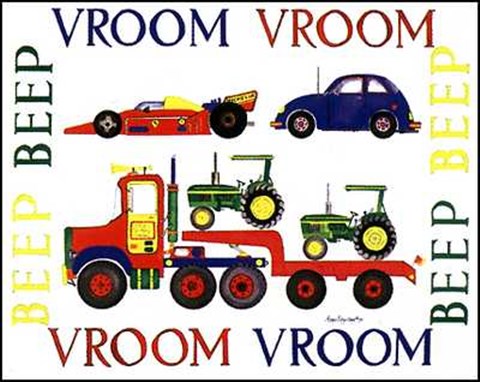 Framed Vroom Vroom Beep Beep Print