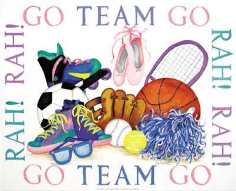 Framed Girls Sports Theme Print