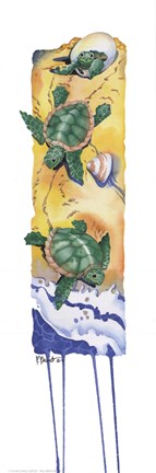 Framed Hatching Turtles Print