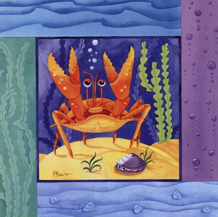 Framed Seafriends-Crab Print