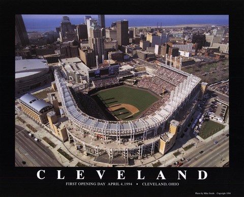 Framed Cleveland - First Indians Game Print