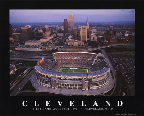 Framed Cleveland - First Browns Game Print