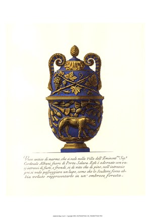 Framed Blue Urn II Print