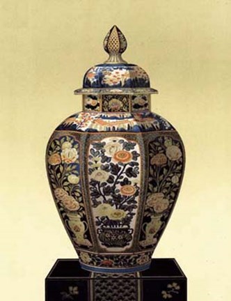 Framed Oriental Blue Vase II Print