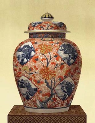 Framed Oriental Blue Vase III Print
