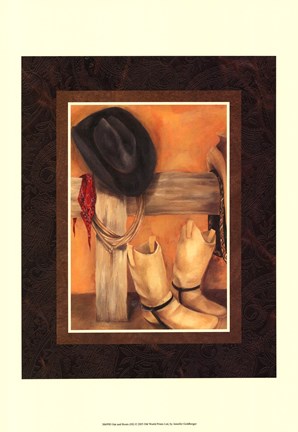 Framed Hat and Boots (HI) Print