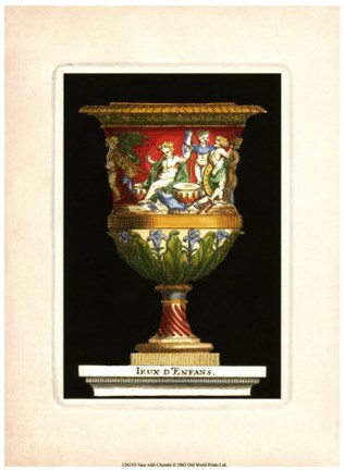 Framed Vase with Cherubs Print