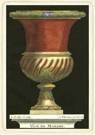 Framed Vase with Red Center Print