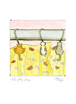 Framed Tale of Two Kitties Print