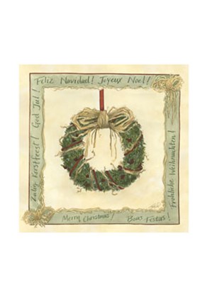 Framed Raffia Wreath I Print