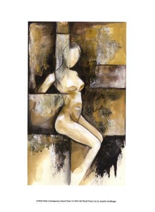 Framed Mini-Contemporary Seated Nude I Print