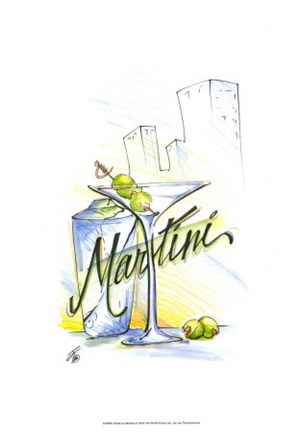 Framed Drink Up...Martini Print