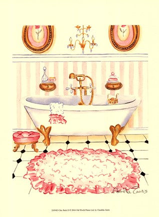 Framed Chic Bath II Print