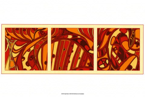 Framed Orange Fission I Print