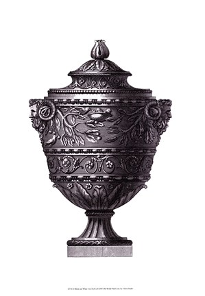 Framed Black &amp; White Urn III (SC) Print