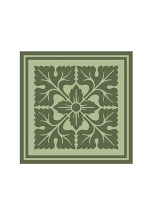 Framed Tonal Woodblock in Green IV Print