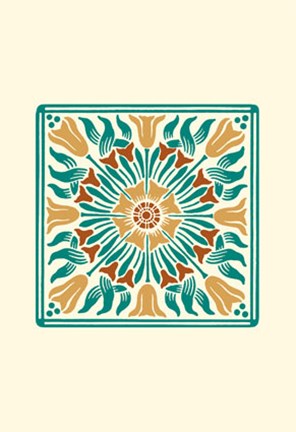 Framed Tile Motif I Print
